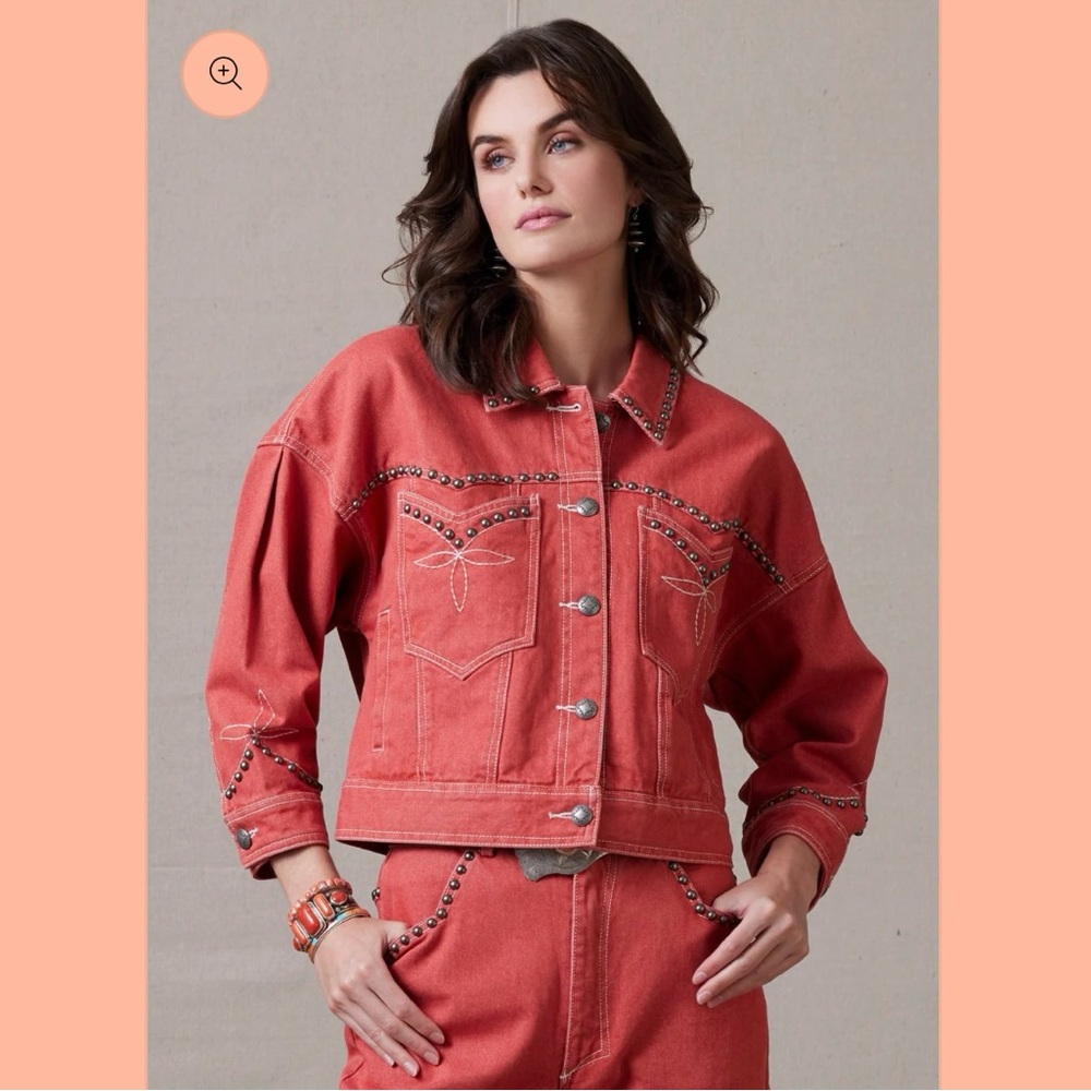 Double D Ranch Horse'n Around Red Studded Jacket - Picture 9 of 9